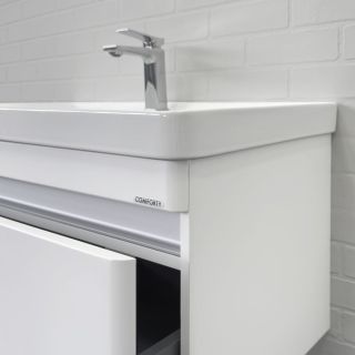 Тумба-умывальник Comforty подвесная Валдай-80П белая матовая с раковиной Comforty 4480